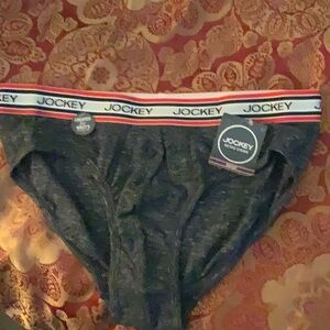 Men’s Jockey Retro Stripe Cotton Stretch Brief New Size Large 36-38 Gray